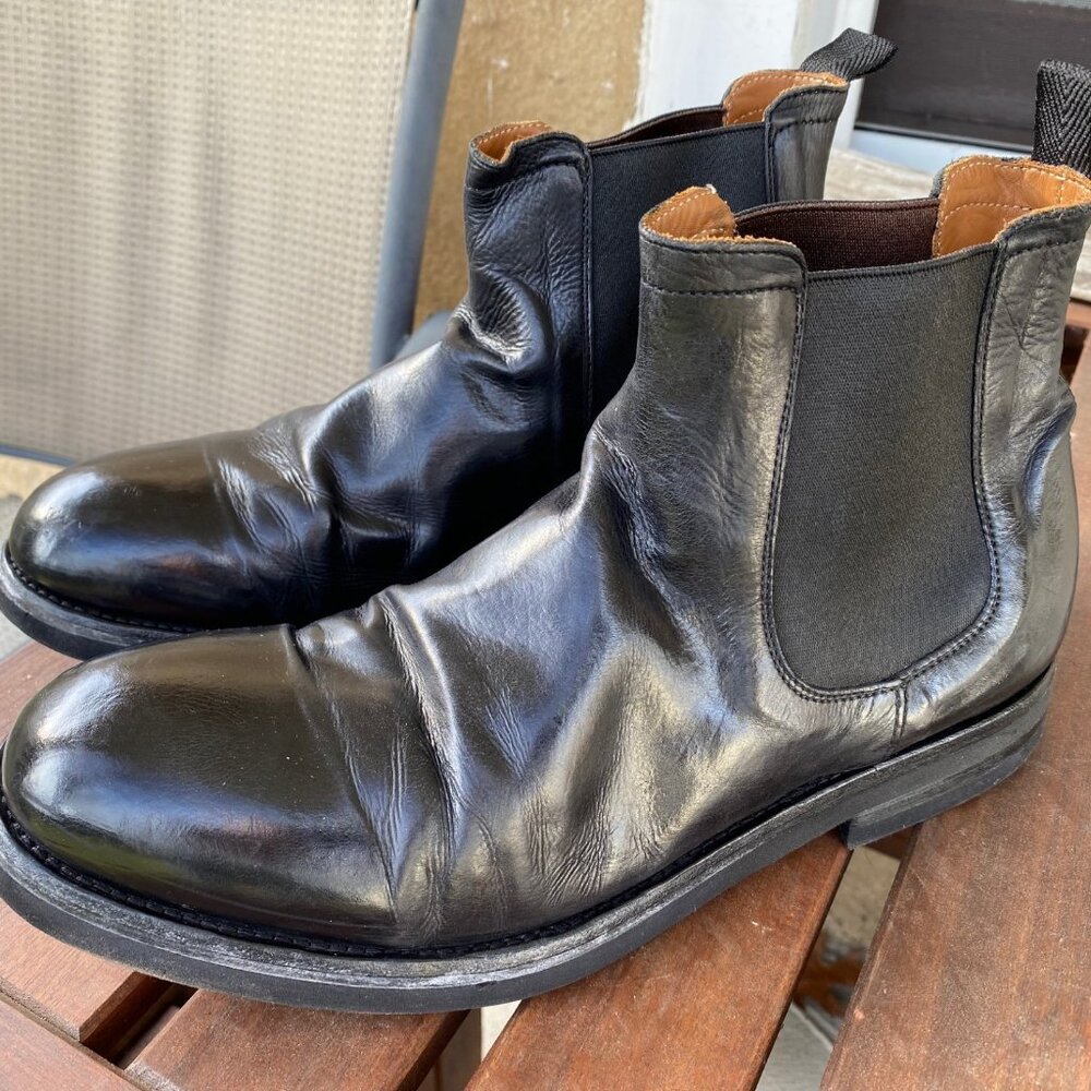 Green George Mens Shoes Chelsea Boots black Leather soles Vibram morflex